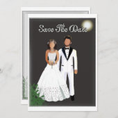 Minimalistisches Schwarz-Weiß-Save the Date Save The Date (Vorne/Hinten)