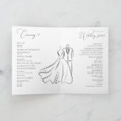 Minimalistisches Schwarz-Weiß-Script Danke Hochzei Programm (Innenseite)