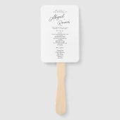 Minimalistisches Schwarz-Weiß-Script-Hochzeitsprog Fächer (Vorderseite)