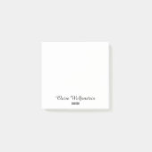 Minimalistisches Schwarz-Weiß-Script personalisier Post-it Klebezettel (Vorderseite)