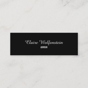 Minimalistisches Schwarz-Weiß-Script Professional Mini Visitenkarte