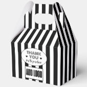 Minimalistisches Schwarz-Weiß-Streifen-Logo Geschenkschachtel (Vorderseite)