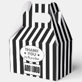 Minimalistisches Schwarz-Weiß-Streifen-Logo Geschenkschachtel (Rückseite)