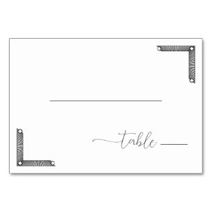 Minimalistisches Schwarz-Weiß-Tischschild Tischnummer