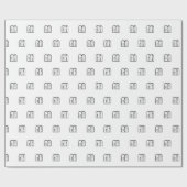 Minimalistisches Schwarz-Weiß-Torah-Muster Hanukka Geschenkpapier (Flach)