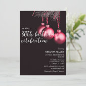 Minimalistisches Schwarz/Weiß Weihnachten Geburtst Einladung (Stehend Vorderseite)