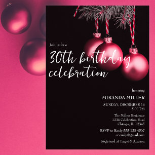 Minimalistisches Schwarz/Weiß Weihnachten Geburtst Einladung