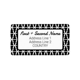 Minimalistisches Schwarz & Weiß Weihnachtsbaummust Adressaufkleber