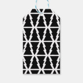 Minimalistisches Schwarz & Weiß Weihnachtsbaummust Geschenkanhänger (Vorderseite)