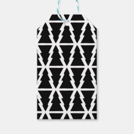 Minimalistisches Schwarz & Weiß Weihnachtsbaummust Geschenkanhänger