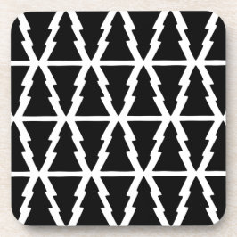 Minimalistisches Schwarz & Weiß Weihnachtsbaummust Getränkeuntersetzer