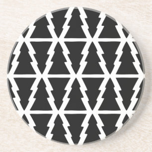 Minimalistisches Schwarz & Weiß Weihnachtsbaummust Getränkeuntersetzer