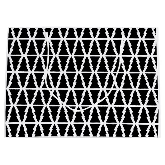 Minimalistisches Schwarz & Weiß Weihnachtsbaummust Große Geschenktüte (Vorderseite)