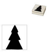 Minimalistisches Schwarz & Weiß Weihnachtsbaummust Gummistempel (Stempel)