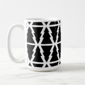 Minimalistisches Schwarz & Weiß Weihnachtsbaummust Kaffeetasse (Links)