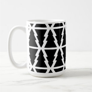 Minimalistisches Schwarz & Weiß Weihnachtsbaummust Kaffeetasse