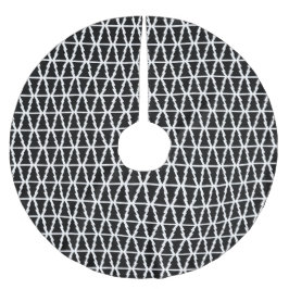 Minimalistisches Schwarz & Weiß Weihnachtsbaummust Polyester Weihnachtsbaumdecke