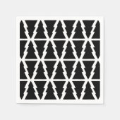 Minimalistisches Schwarz & Weiß Weihnachtsbaummust Serviette (Vorderseite)