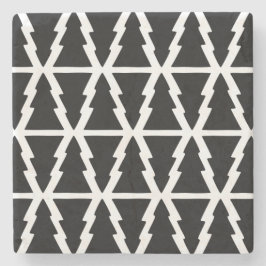 Minimalistisches Schwarz & Weiß Weihnachtsbaummust Steinuntersetzer