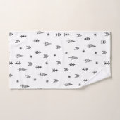 Minimalistisches Schwarz-Weiß-Winterwaldmuster Badhandtuch Set (Handtuch)