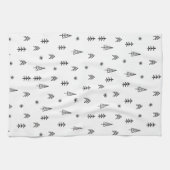 Minimalistisches Schwarz-Weiß-Winterwaldmuster Geschirrtuch (Horizontal)