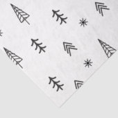 Minimalistisches Schwarz-Weiß-Winterwaldmuster Seidenpapier (Ausschnitt)