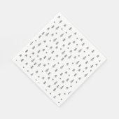 Minimalistisches Schwarz-Weiß-Winterwaldmuster Serviette (Ecke)