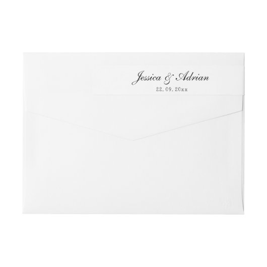 Minimalistisches Schwarz-Weiß-Wrap um das Adresset (Rückseite)