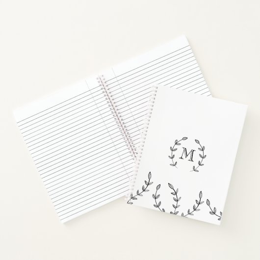 Minimalistisches Schwarz-Weiß-Zeichen - Benutzerde Notizblock (Innenseite)