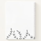 Minimalistisches Schwarz-Weiß-Zeichen - Benutzerde Notizblock (Rückseite)