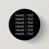 Minimalistisches Schwarz-weißes Anpassen von Namen Button (Vorderseite)