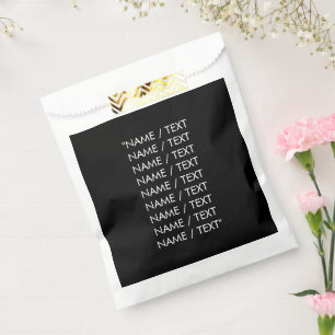 Minimalistisches Schwarz-weißes Anpassen von Namen Geschenktütchen