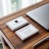 Minimalistisches, Schwarz-weißes berufliches Logo Visitenkarte