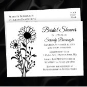 Minimalistisches Schwarz-weißes Brautparty Einladungspostkarte