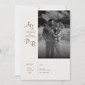 Minimalistisches Schwarz-weißes Foto Einladung (Vorderseite)