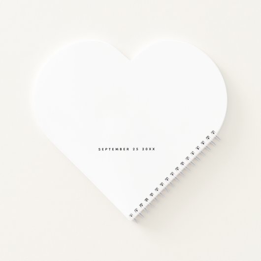 Minimalistisches Schwarz-weißes Gästebuch für Hoch Notizblock (Rückseite)