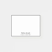 Minimalistisches Schwarz-weißes Geschäftsbüro Post-it Klebezettel (Vorderseite)