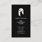 Minimalistisches, Schwarz-weißes Hundelogo Visitenkarte (Rückseite)