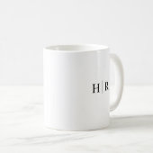 Minimalistisches Schwarz-weißes klassisches Monogr Kaffeetasse (VorderseiteRechts)