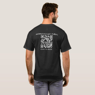 Minimalistisches Schwarz-weißes Logo QR Notar Mark T-Shirt