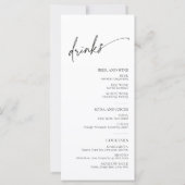 Minimalistisches Schwarz-weißes Menü mit Skripten (Rückseite)