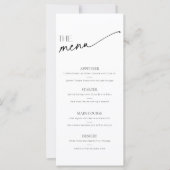 Minimalistisches Schwarz-weißes Menü mit Skripten (Vorderseite)