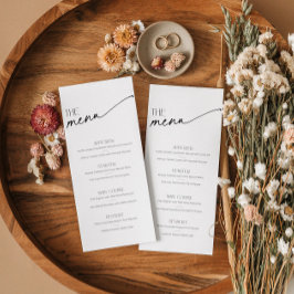 Minimalistisches Schwarz-weißes Menü mit Skripten