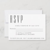 Minimalistisches Schwarz-weißes Mittelalter Modern RSVP Karte (Vorderseite)