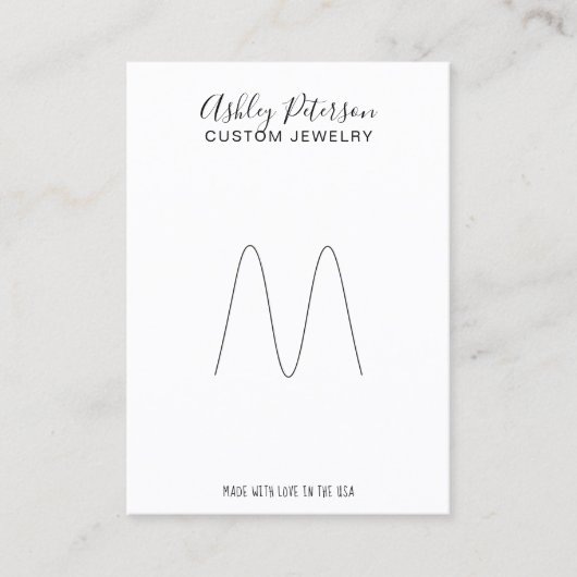 Minimalistisches Schwarz-weißes Ohrring-Display Visitenkarte (Vorderseite)