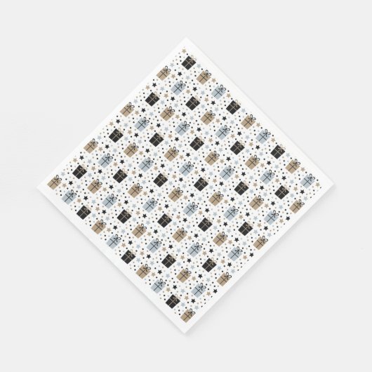 Minimalistisches Schwarz-weißes Party Serviette (Ecke)