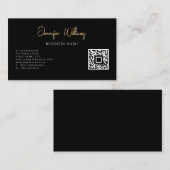 Minimalistisches, schwarz-weißes QR-Codeskript Visitenkarte (Vorne/Hinten)