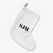 Minimalistisches Schwarz-weißes Rotes Benutzerdefi Kleiner Weihnachtsstrumpf (Vorderansicht (hängend))