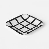 Minimalistisches Schwarz-weißes Schachbrett Pappteller (Gewinkelt)