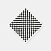 Minimalistisches Schwarz-weißes Schachbrett Serviette (Ecke)
